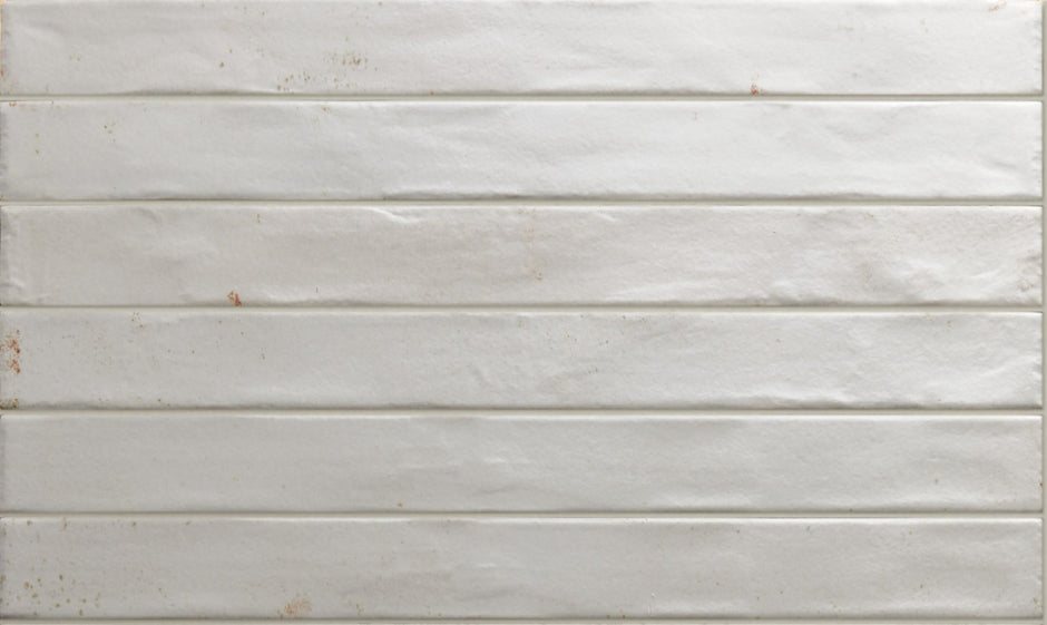 Graffiti White Satin Porcelain Subway Tiles in a room setting