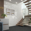 Hanoi White Gloss Ceramic Tiles 100x100mm in a room setting