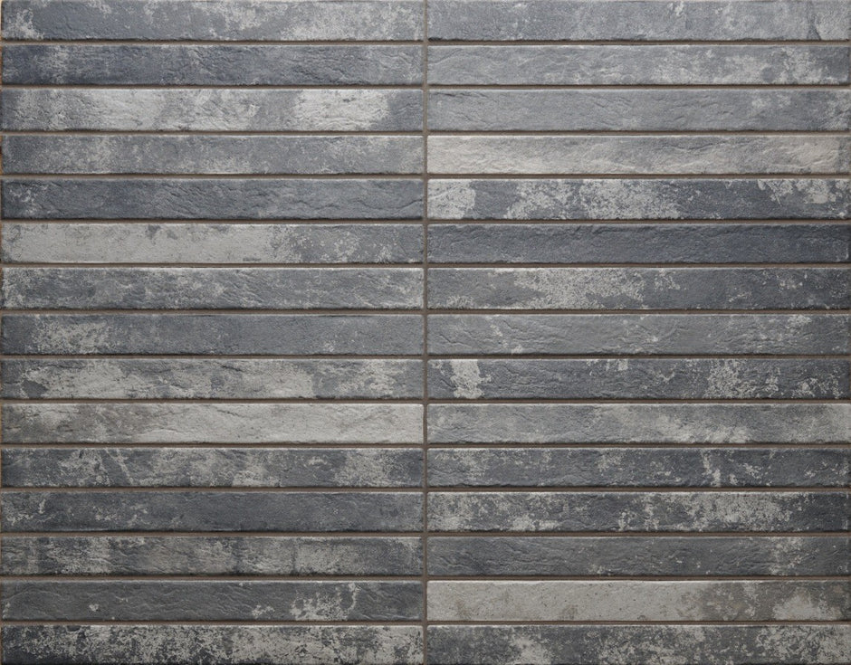 Harlem Dark Grey Brick Matt Porcelain Subway Tiles in a room setting