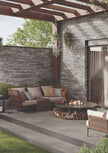 Harlem Dark Grey Brick Matt Porcelain Subway Tiles in a room setting