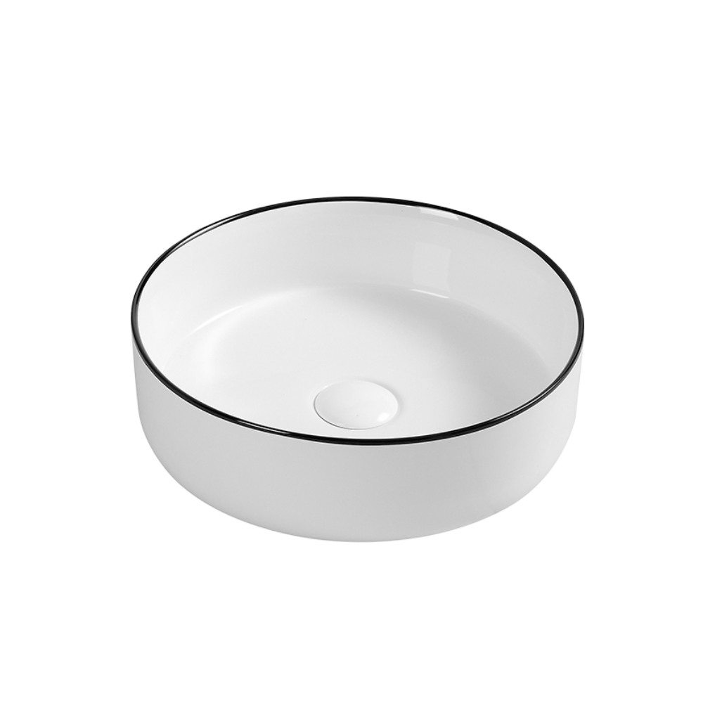 Dove White With Black Edge Basin