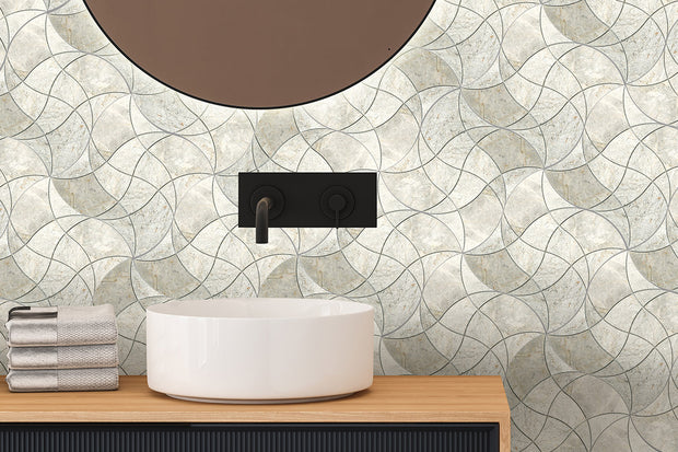 Hip Hop Silver Grey Natural Stone Mosaic in a room setting
