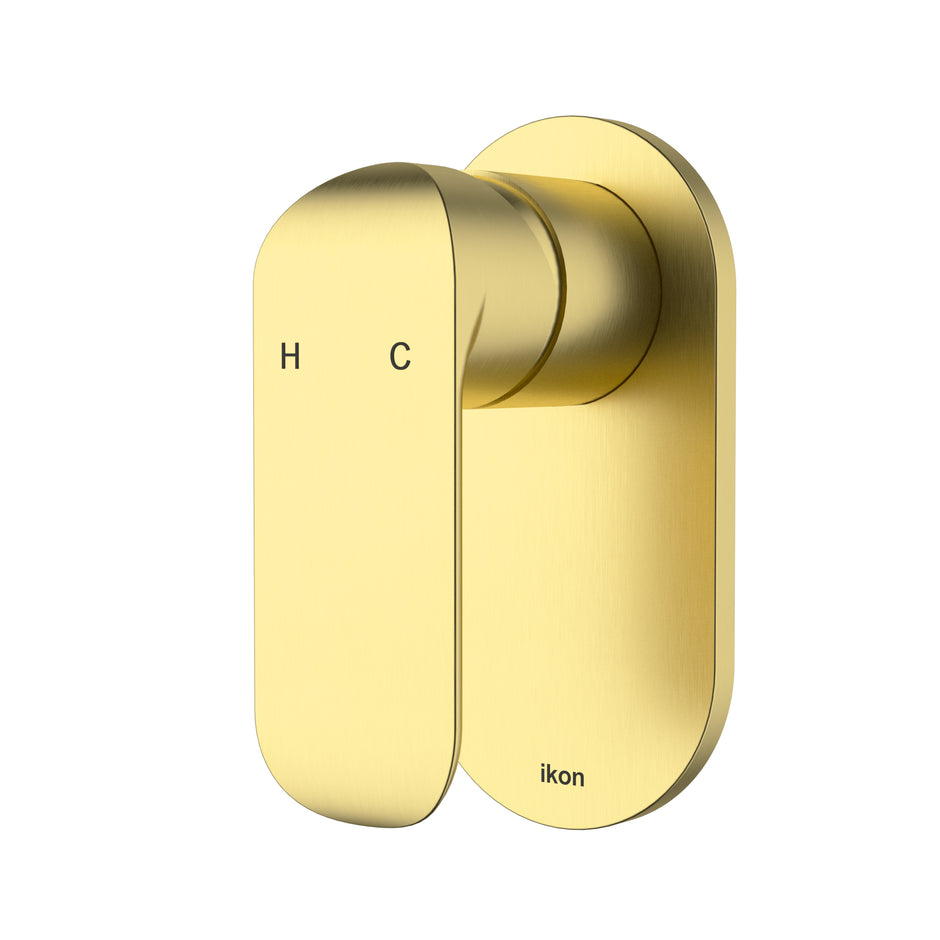 Ikon Kara Wall Mixer in Brushed Gold