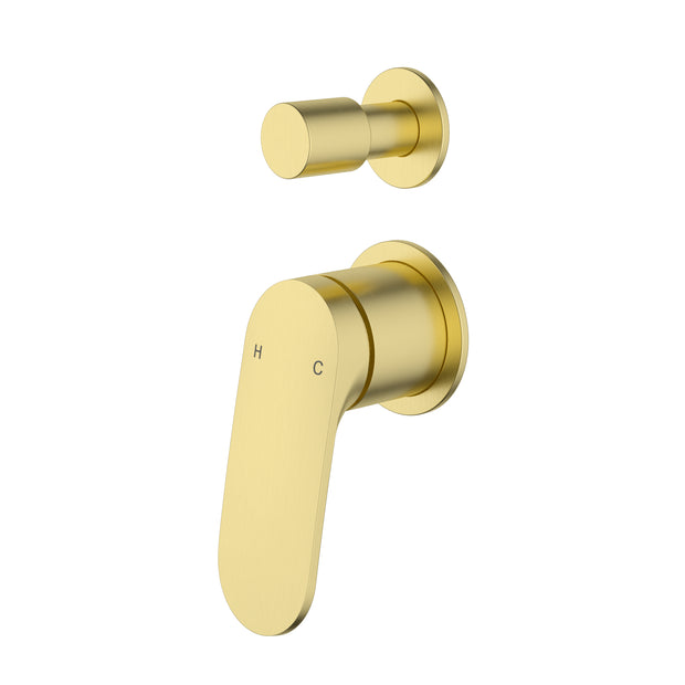 Ikon Sulu II Wall Diverter Mixer Trim Kit Separate Cover Plate in Brushed Gold