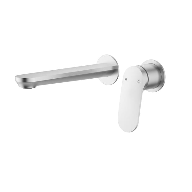 Ikon Sulu II Wall Basin Mixer Trim Kit Separate Cover Plate in Brushed Nickel