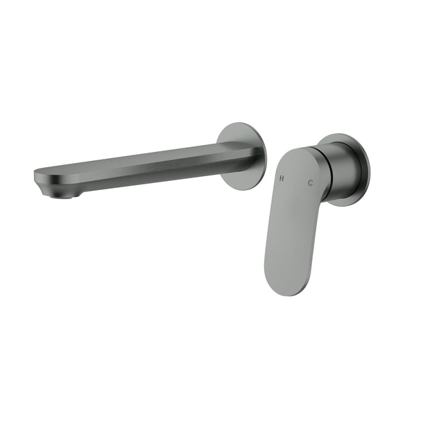Ikon Sulu II Wall Basin Mixer Trim Kit Separate Cover Plate in Gun Metal
