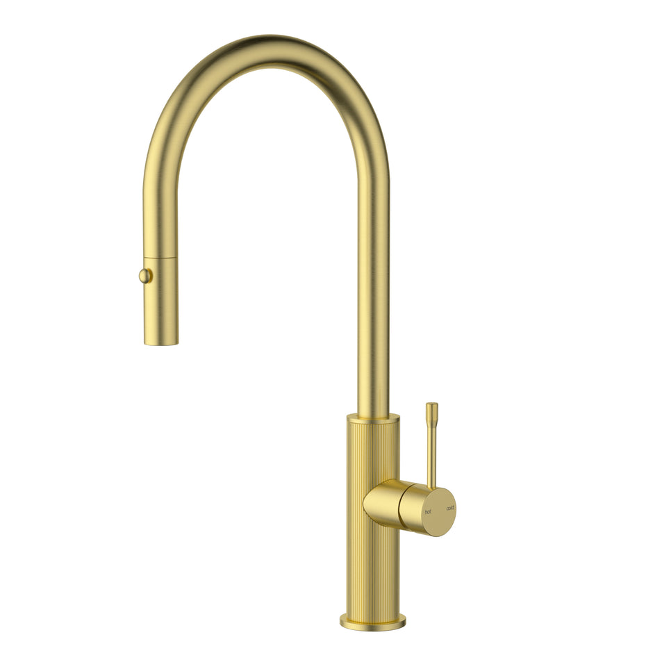 Ikon Linie Pull-Out Sink Mixer in Brushed Gold