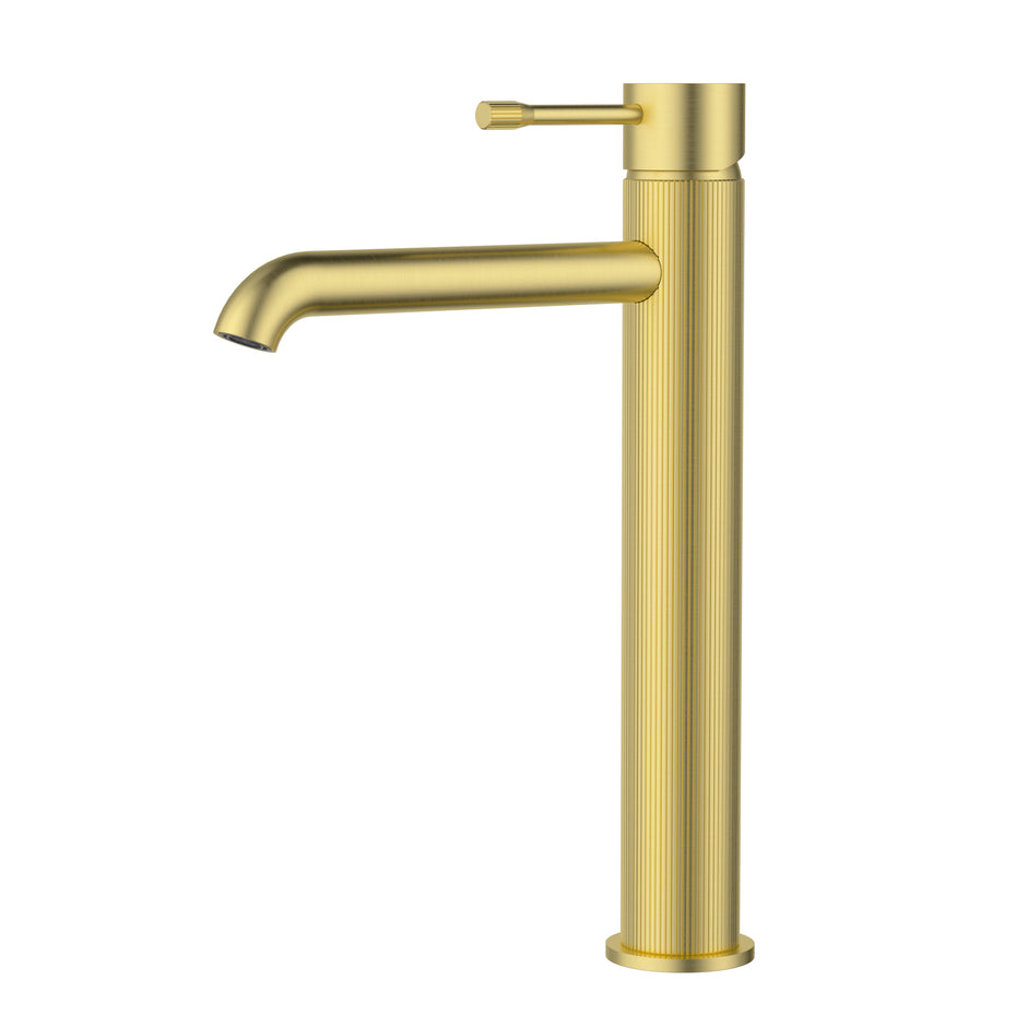 Ikon Linie Basin Mixer High Rise in Brushed Gold