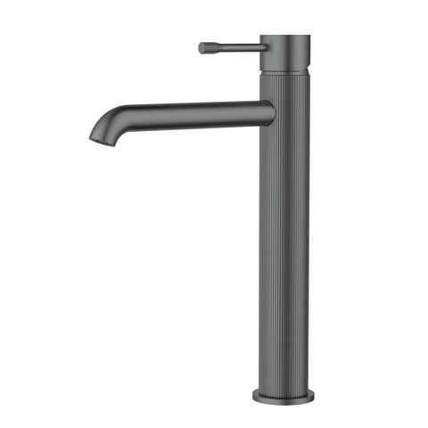 Ikon Linie Basin Mixer High Rise in Gun Metal