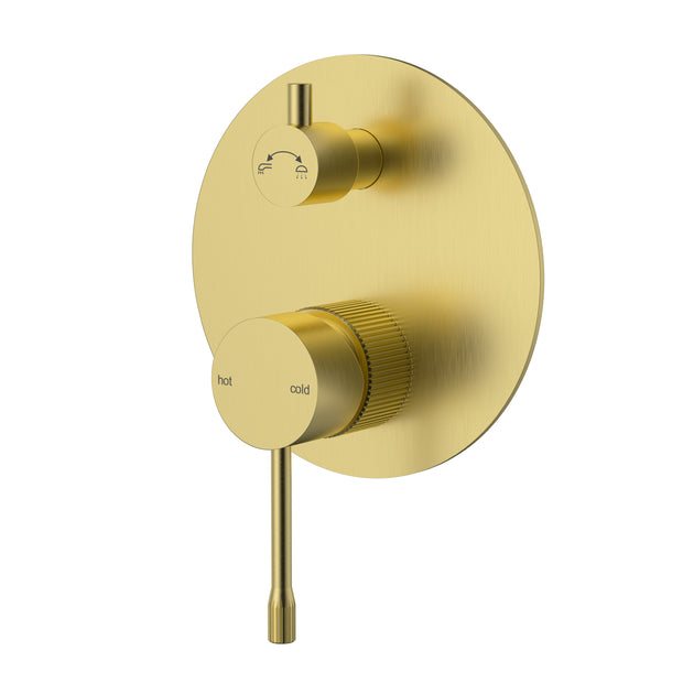 Ikon Linie Wall Mixer Diverter Trim Kit in Brushed Gold