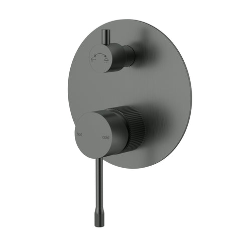 Ikon Linie Wall Mixer Diverter Trim Kit in Gun Metal