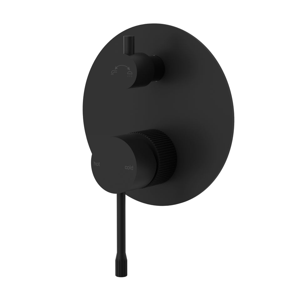Ikon Linie Wall Mixer Diverter Trim Kit in Matte Black