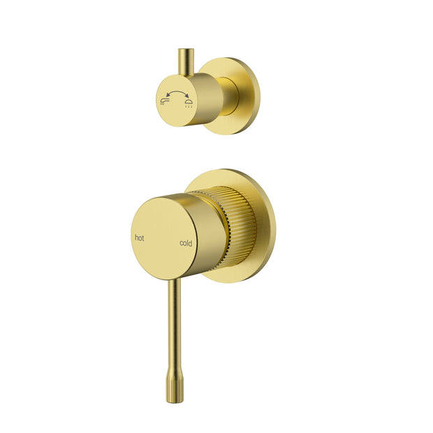 Ikon Linie Wall Diverter Mixer Trim Kit Separate Cover Plate in Brushed Gold