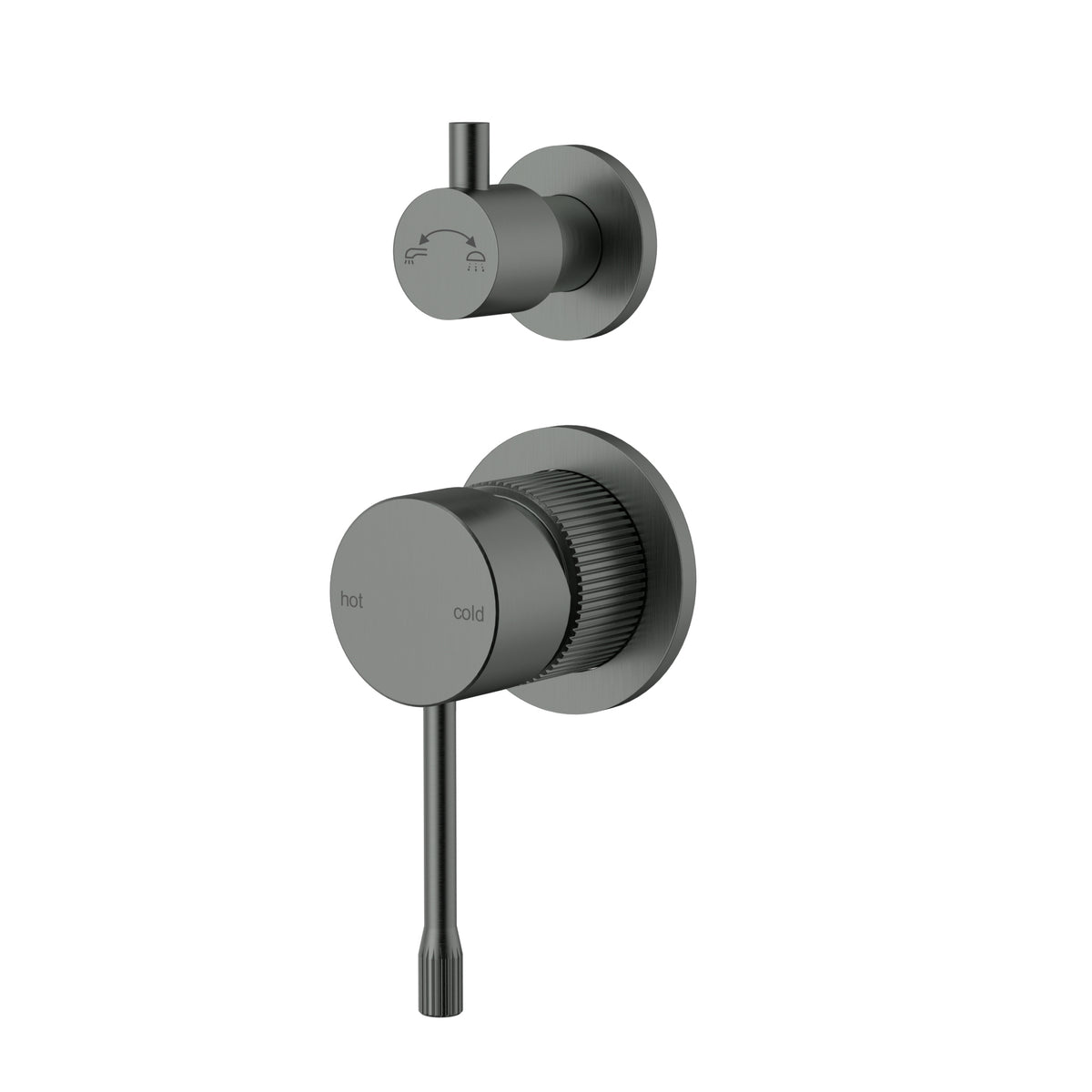 Ikon Linie Wall Diverter Mixer Trim Kit Separate Cover Plate in Gun Metal