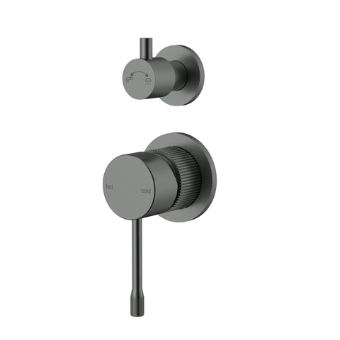 Ikon Linie Wall Diverter Mixer Trim Kit Separate Cover Plate in Gun Metal