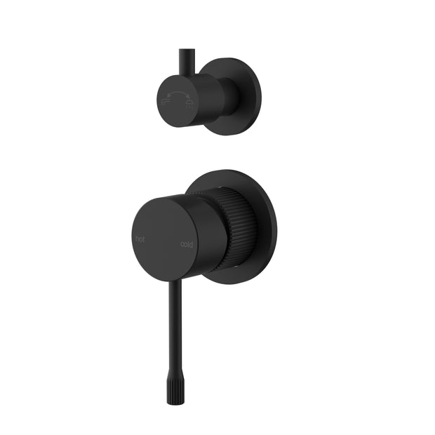Ikon Linie Wall Diverter Mixer Trim Kit Separate Cover Plate in Matte Black