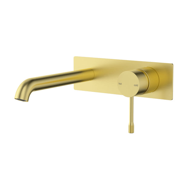 Ikon Linie Wall Basin Mixer Trim Kit 220mm Spout in Brushed Gold