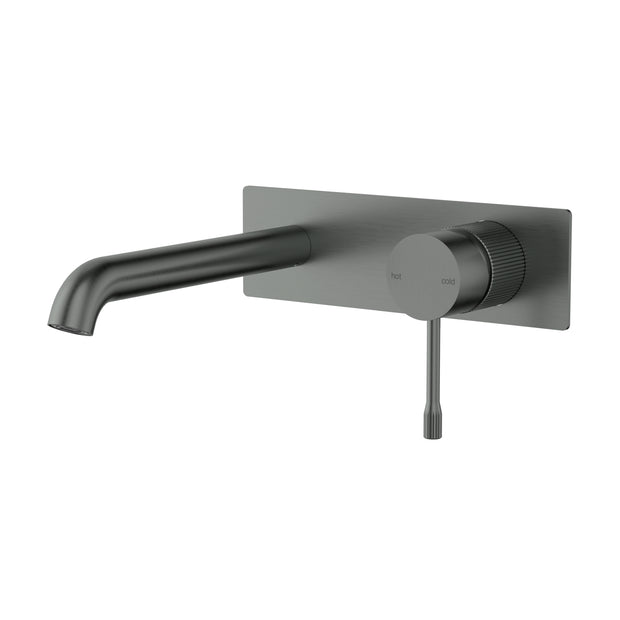 Ikon Linie Wall Basin Mixer Trim Kit 220mm Spout in Gun Metal