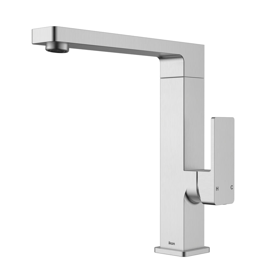 Ikon Ceram Sink Mixer Lux in Brushed Nickel