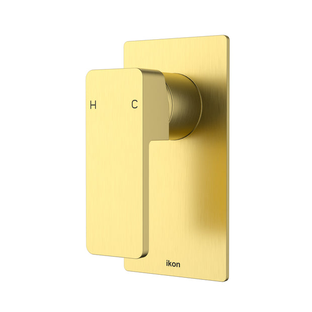 Ikon Ceram Wall Mixer in Brushed Gold