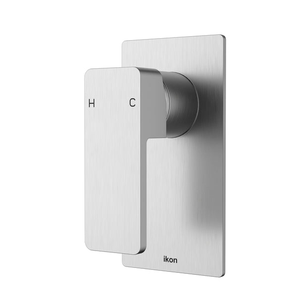 Ikon Ceram Wall Mixer in Brushed Nickel