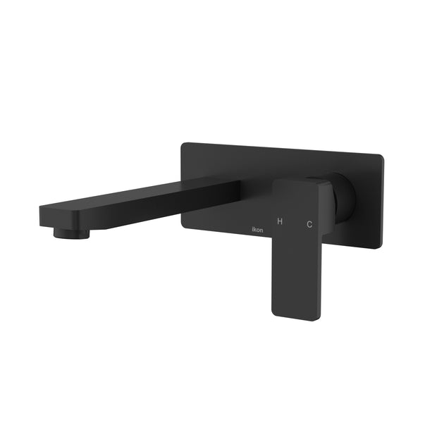 Ikon Ceram Wall Basin Mixer in Matte Black