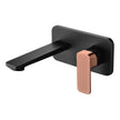 Ikon Seto Wall Basin Mixer in Matte Black / Rose Gold