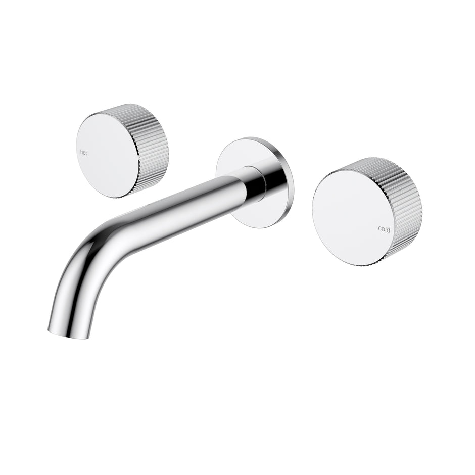Ikon Soko 1/4 Turn Ceramic Disc Wall Basin Set in Chrome