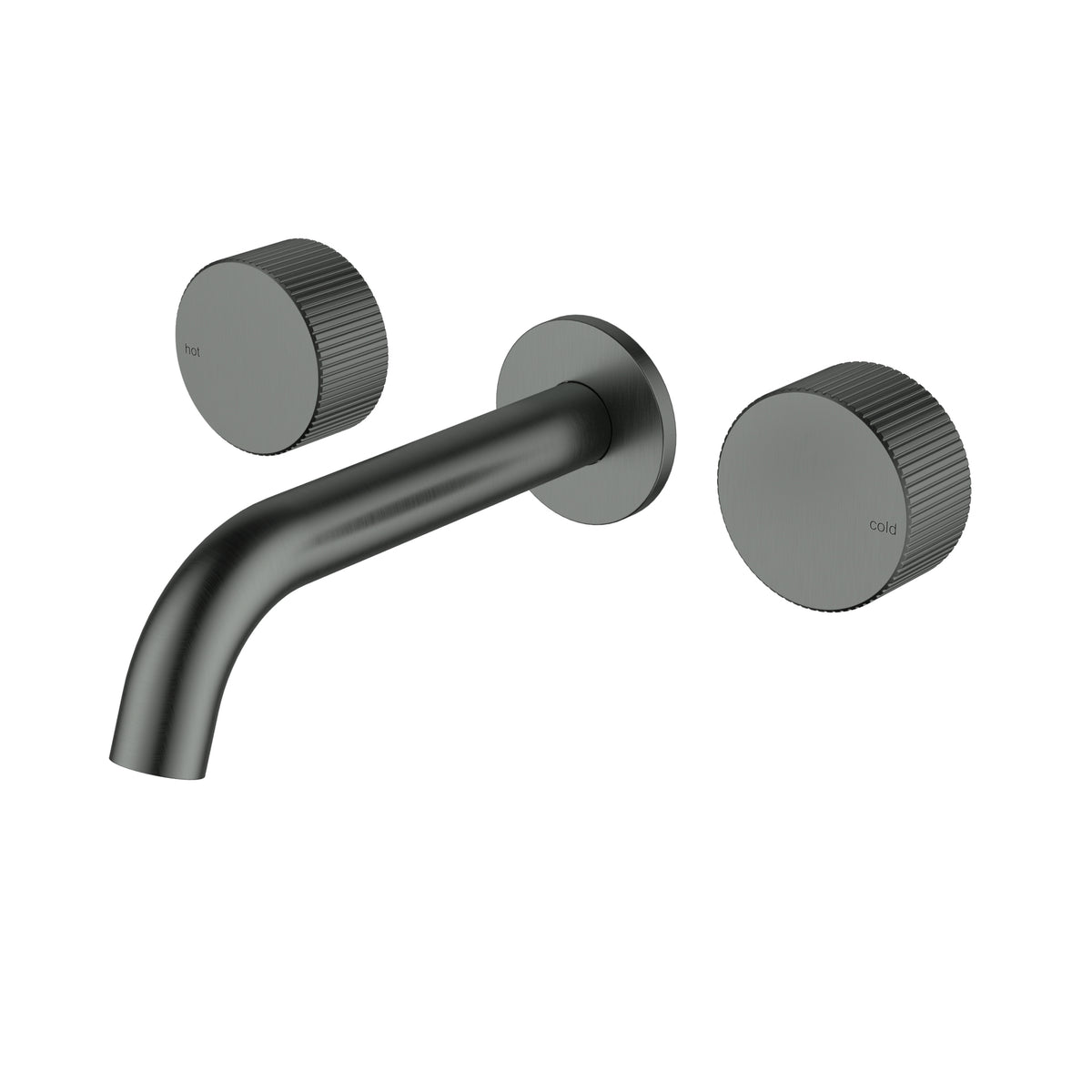 Ikon Soko 1/4 Turn Ceramic Disc Wall Basin Set in Gun Metal
