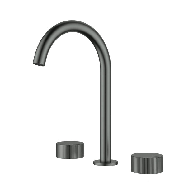 Ikon Soko 1/4 Turn Ceramic Disc Basin Set in Gun Metal