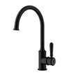 Ikon Clasico Sink Mixer Gooseneck in Matte Black
