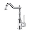 Ikon Clasico Sink Mixer Hook Spout with Ceramic Handle in Chrome