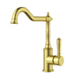 Ikon Clasico Sink Mixer Hook Spout in Brushed Gold