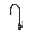Ikon Clasico Sink Mixer Pull-Out with Ceramic Handle in Matte Black