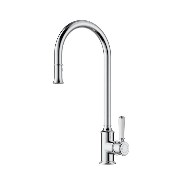 Ikon Clasico Sink Mixer Pull-Out with Ceramic Handle in Chrome