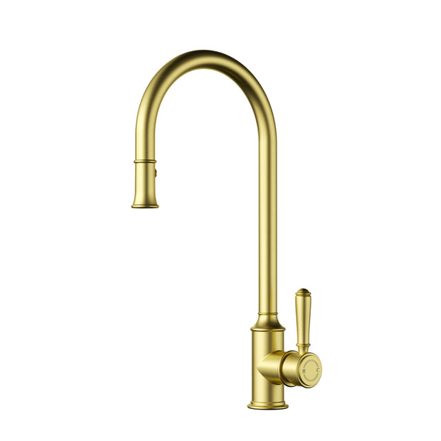 Ikon Clasico Sink Mixer Pull-Out in Brushed Gold