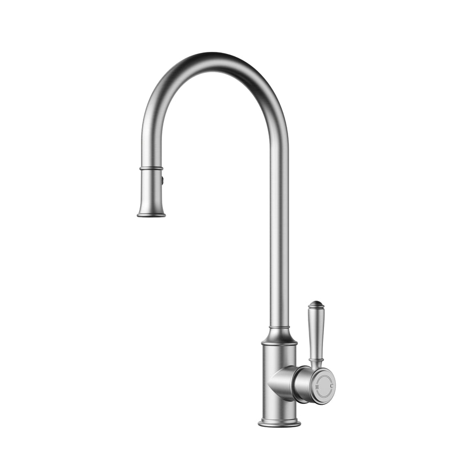 Ikon Clasico Sink Mixer Pull-Out in Brushed Nickel