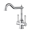 Ikon Clasico Sink Mixer Twin Handle with Ceramic Handle in Chrome