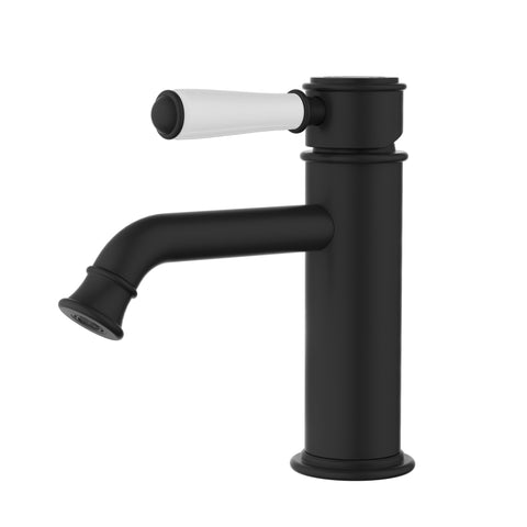 Ikon Clasico Basin Mixer with Ceramic Handle in Matte Black