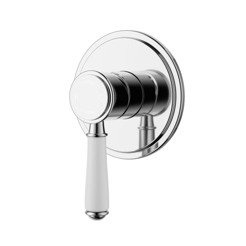Ikon Clasico Wall Mixer Trim Kit with Ceramic Handle in Chrome