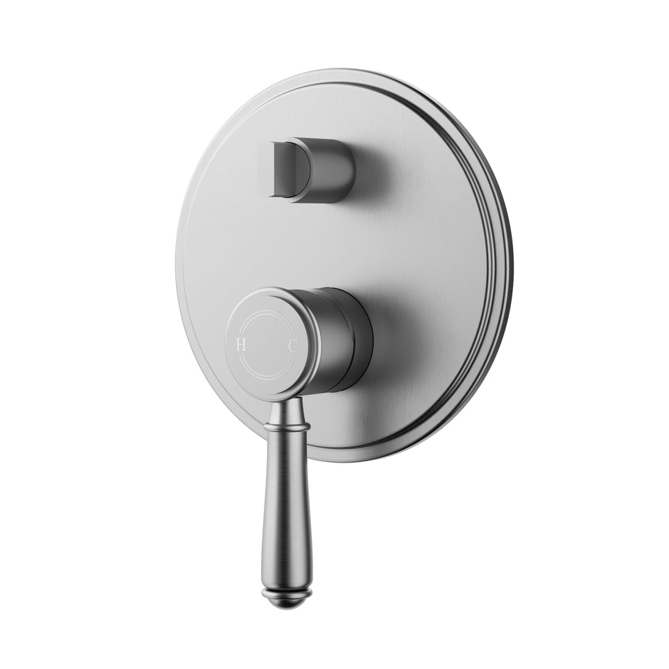Ikon Clasico Wall Mixer Diverter Trim Kit in Brushed Nickel