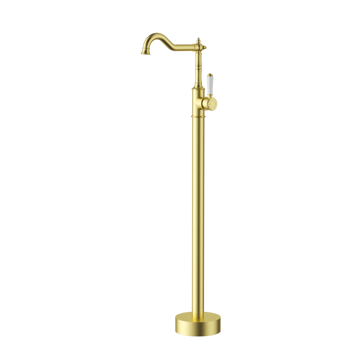 Ikon Clasico Bath Mixer Freestanding with Ceramic Handle in Brushed Gold