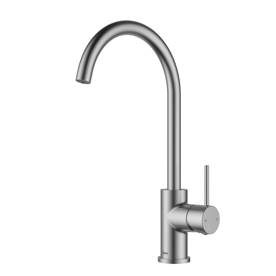 Ikon Hali Sink Mixer in Brushed Nickel