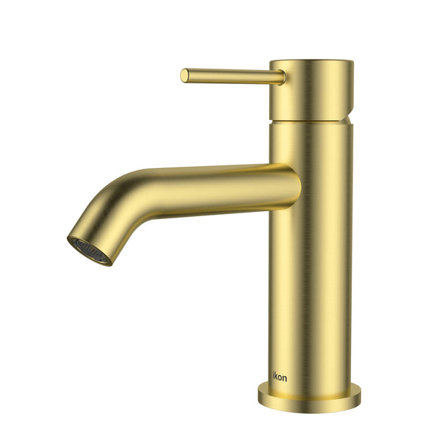 Ikon Hali Basin Mixer in Brushed Gold