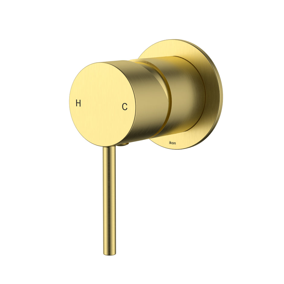 Ikon Hali Wall Mixer 60mm Cover Plate in Brushed Gold