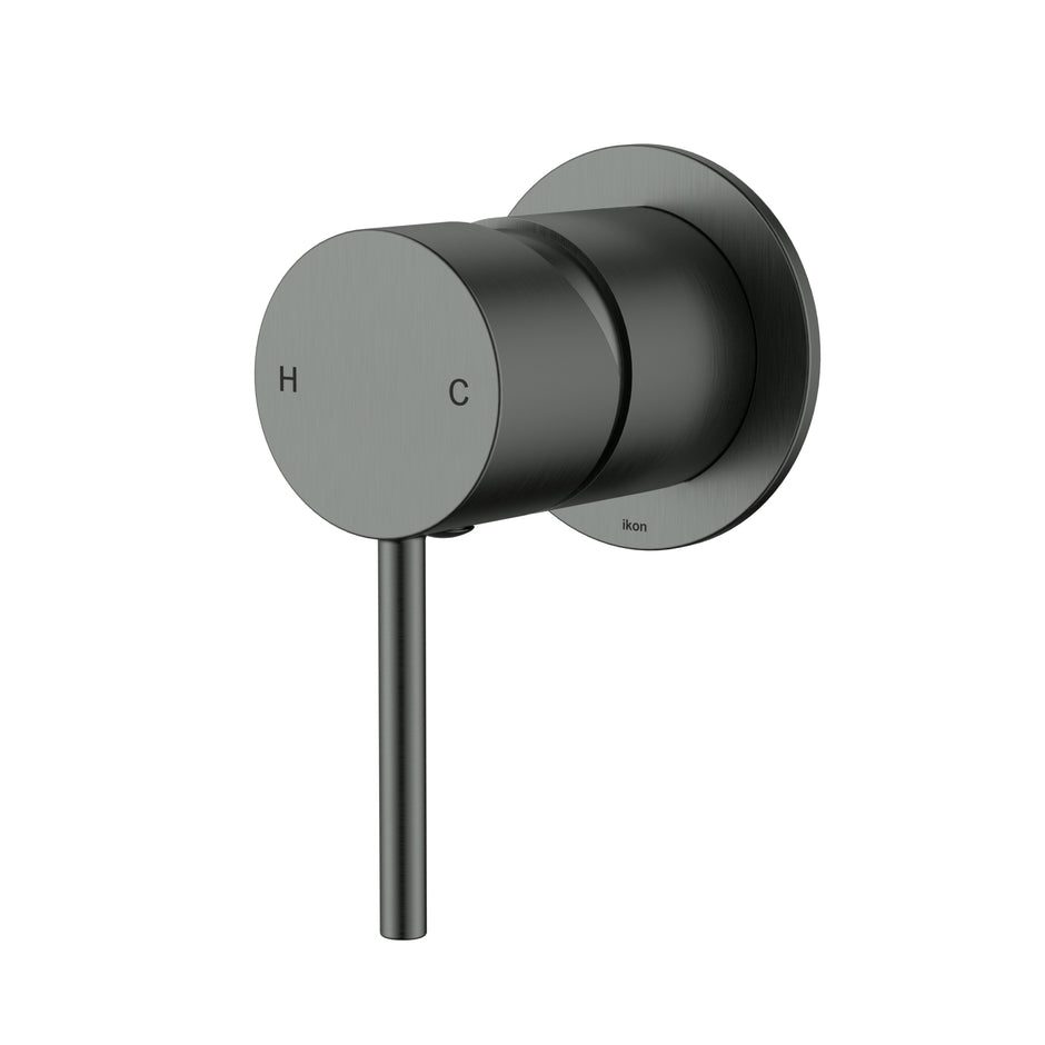 Ikon Hali Wall Mixer 60mm Cover Plate in Gun Metal