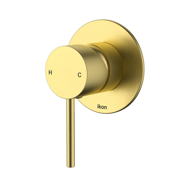 Ikon Hali Wall Mixer in Brushed Gold