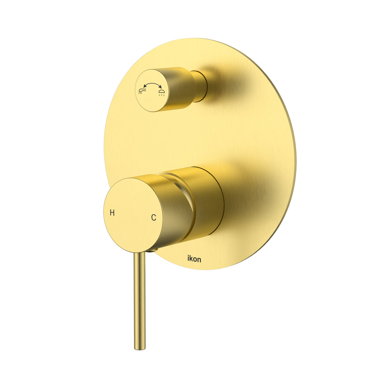 Ikon Hali Wall Mixer Diverter in Brushed Gold