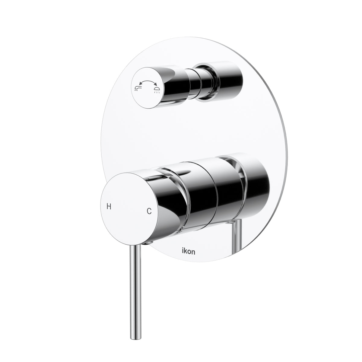 Ikon Hali Wall Mixer Diverter in Chrome
