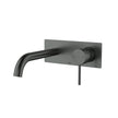 Ikon Hali Wall Basin Mixer Curved Spout in Gun Metal